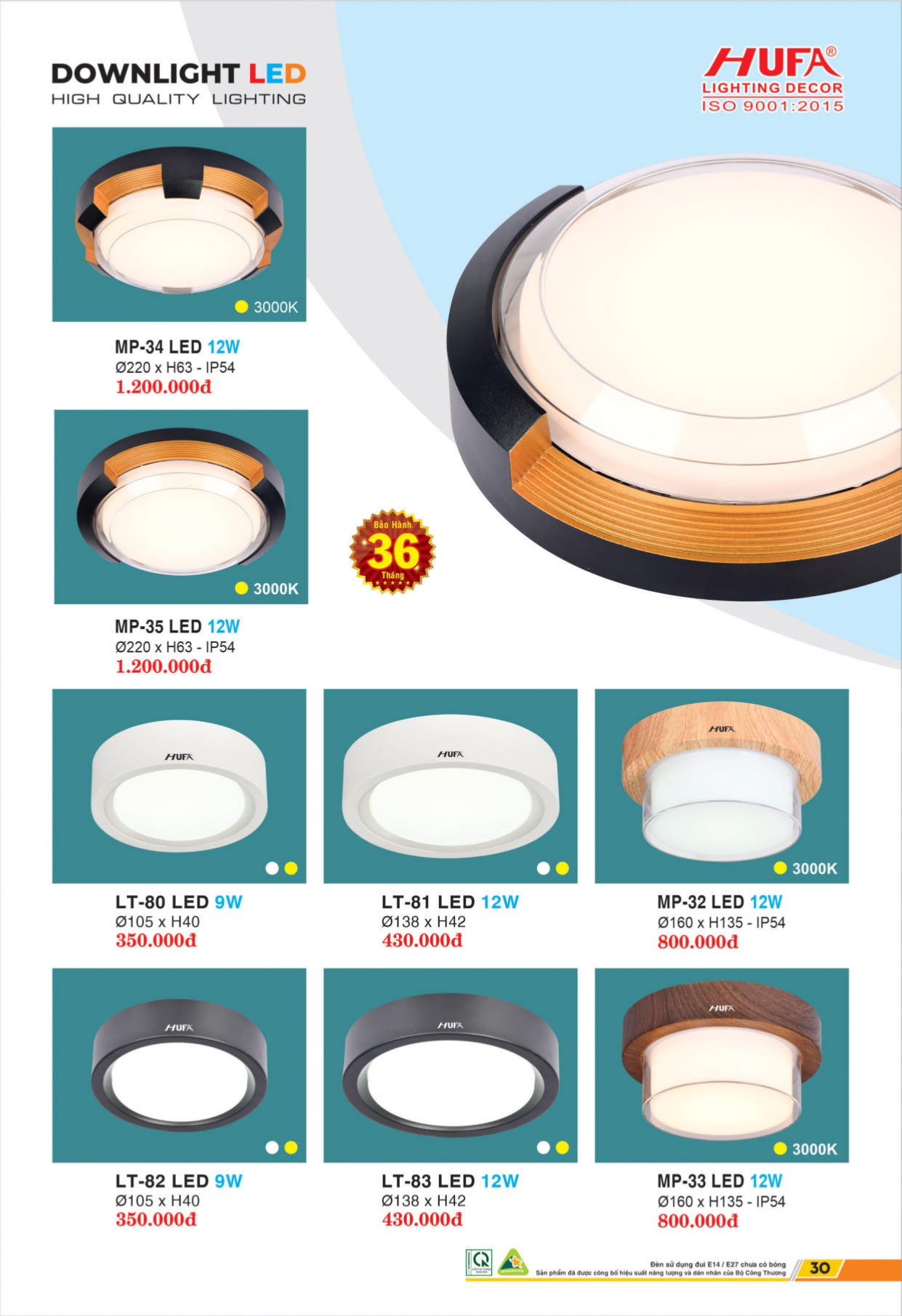 Bảng giá đèn LED HUFA 2026